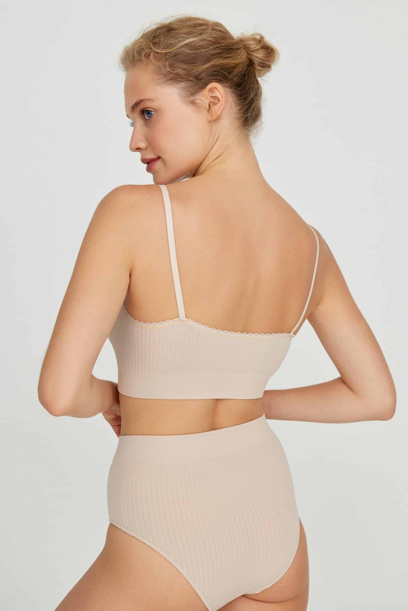 V-neck textured knit top – фото № 4