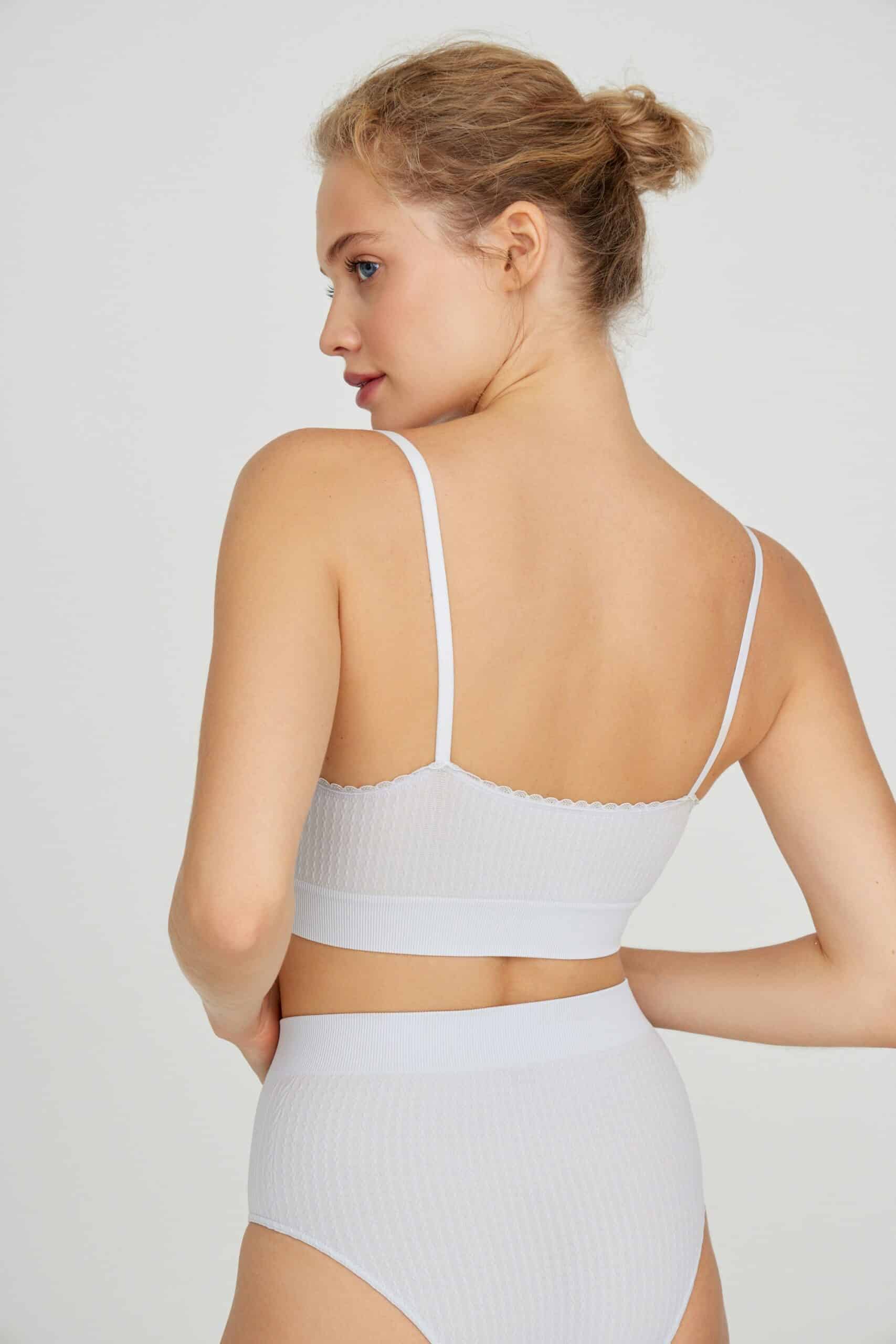 V-neck textured knit top – фото № 5