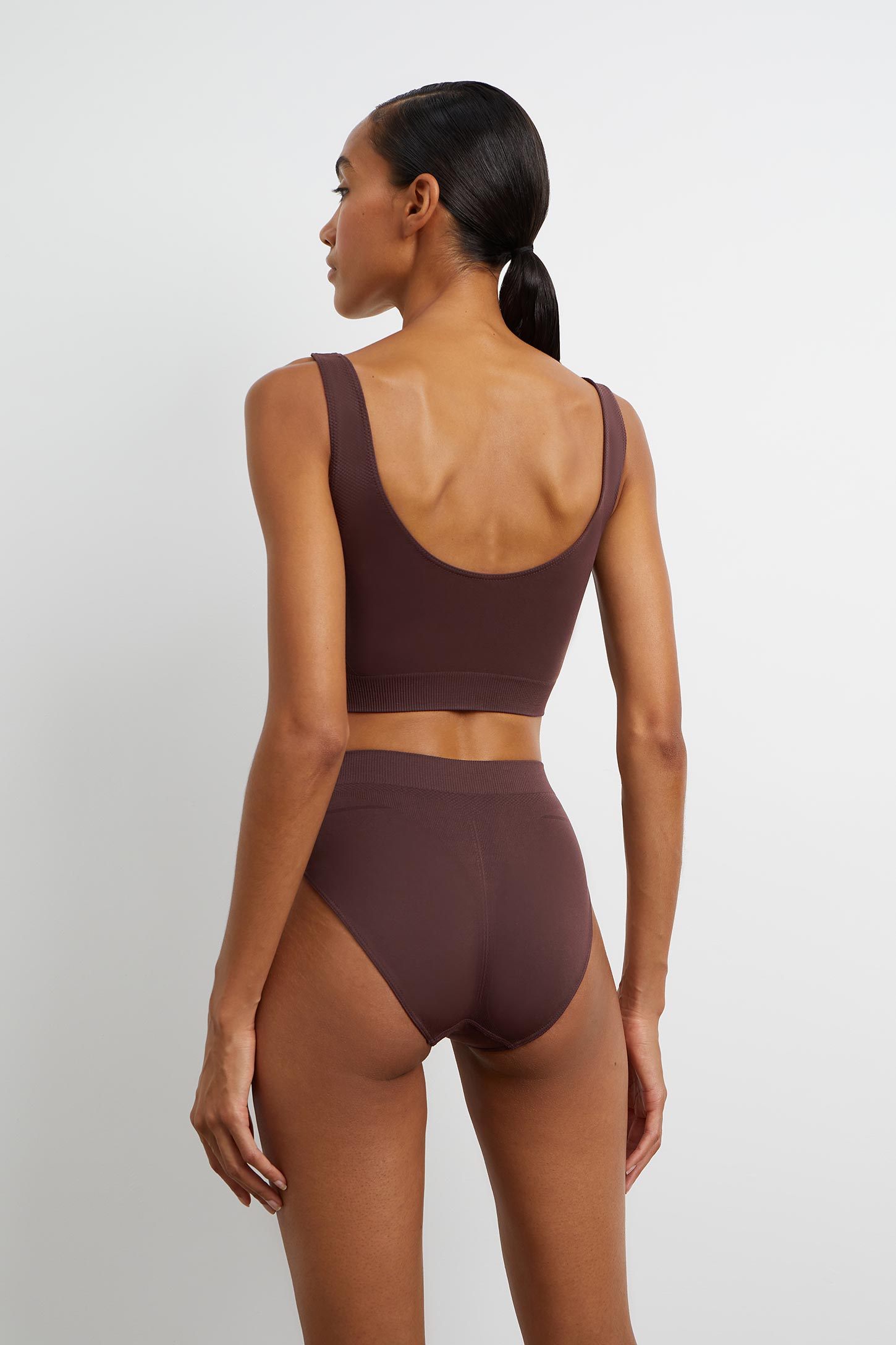 Wide strap V-neck underwear bra – фото № 4