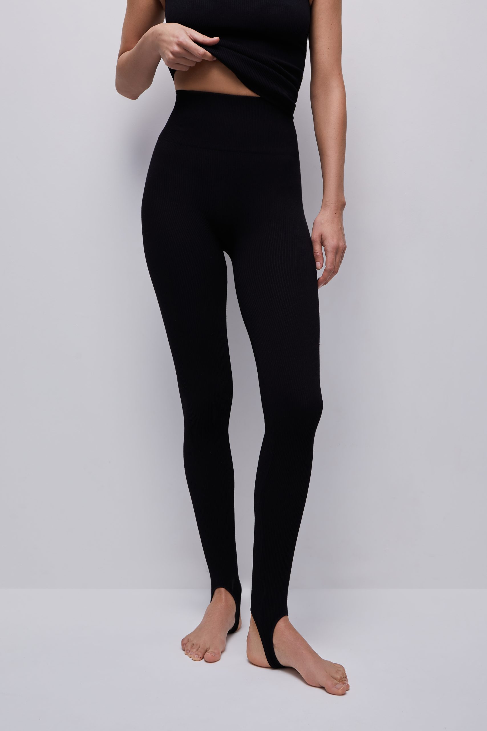 Ribbed leggings with stirrups – belle you