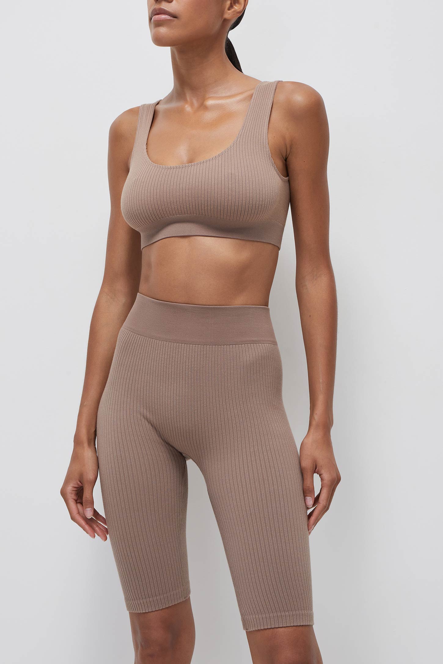 Ribbed cotton cycling shorts – фото № 2