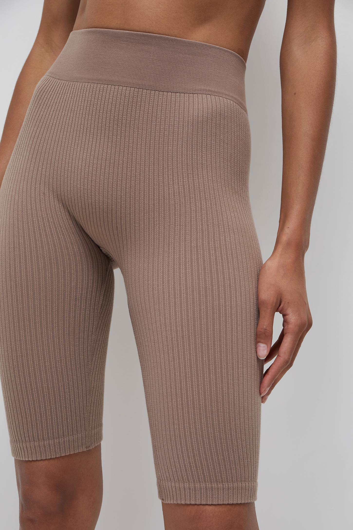Ribbed cotton cycling shorts – фото № 3