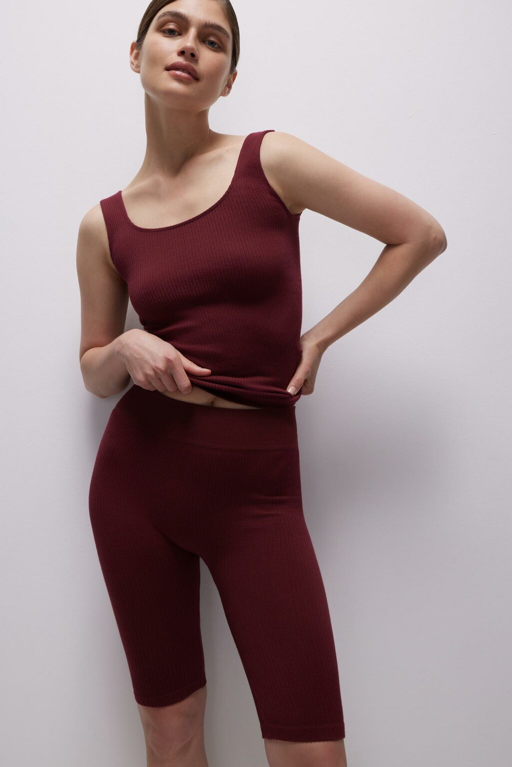 Striped Button Front Wide Strap Tank Dress main image 1