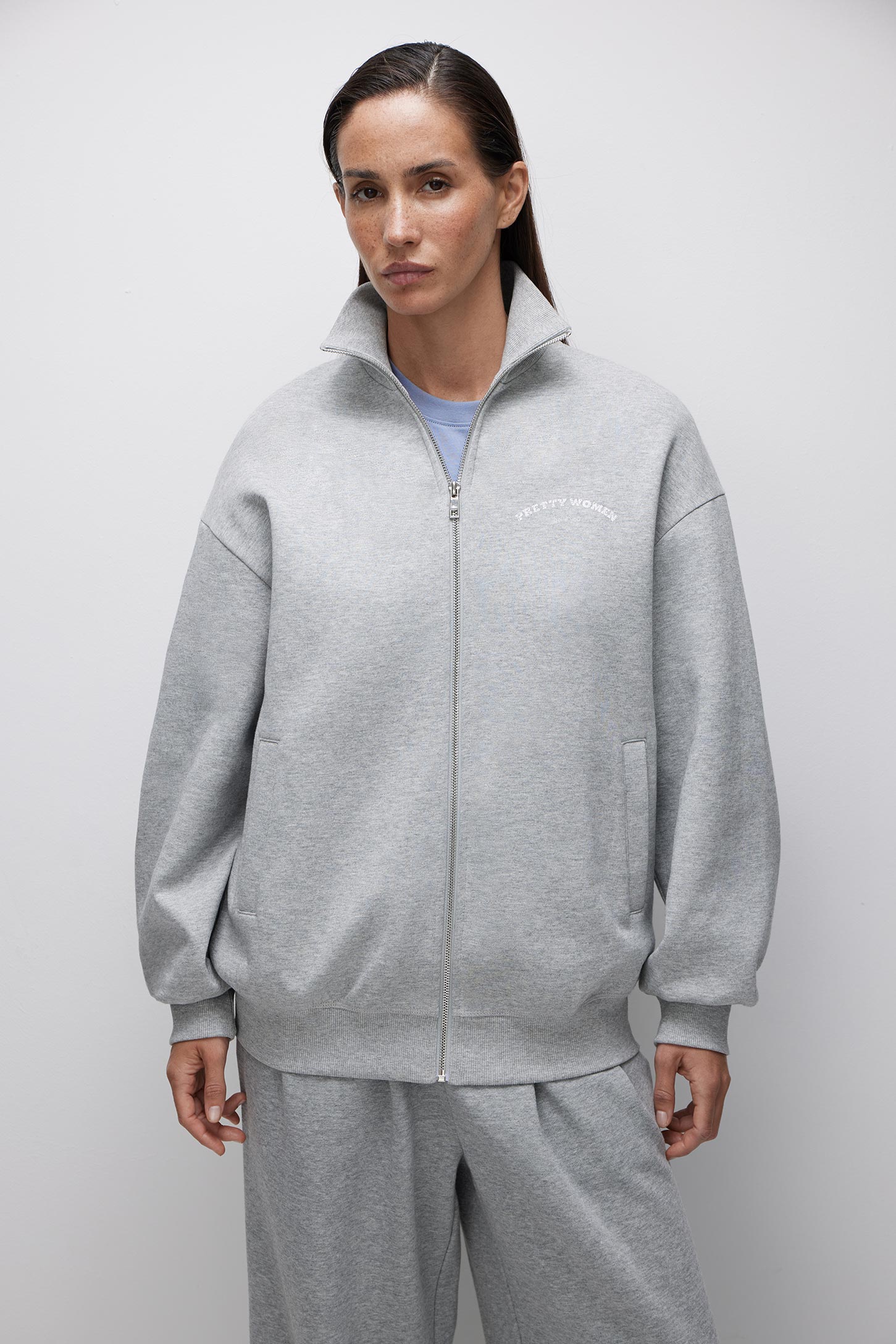 Oversized sweatshirt with a zipper PRETTY WOMAN – фото № 2