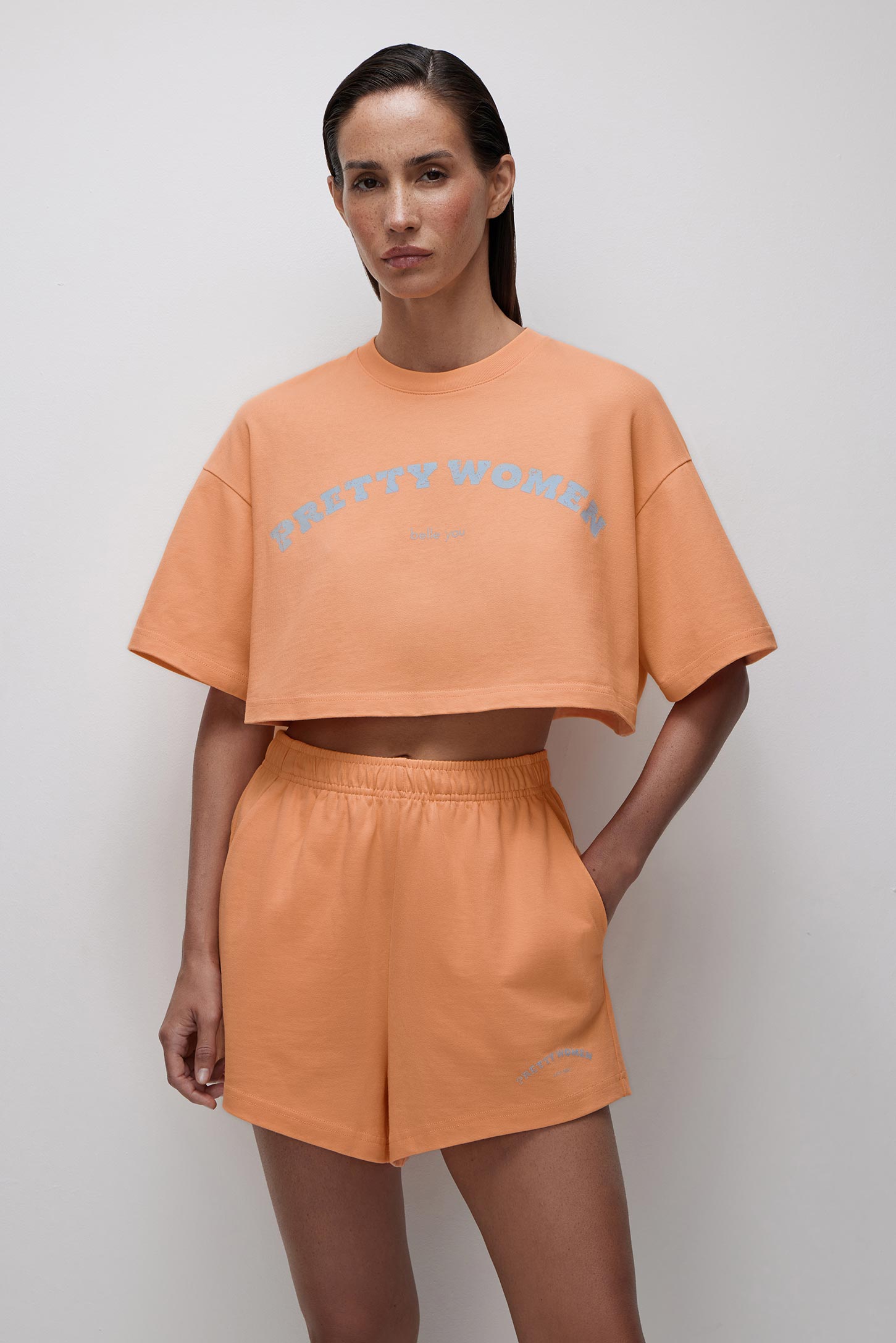 Printed oversized cropped T-shirt PRETTY WOMEN – фото № 2