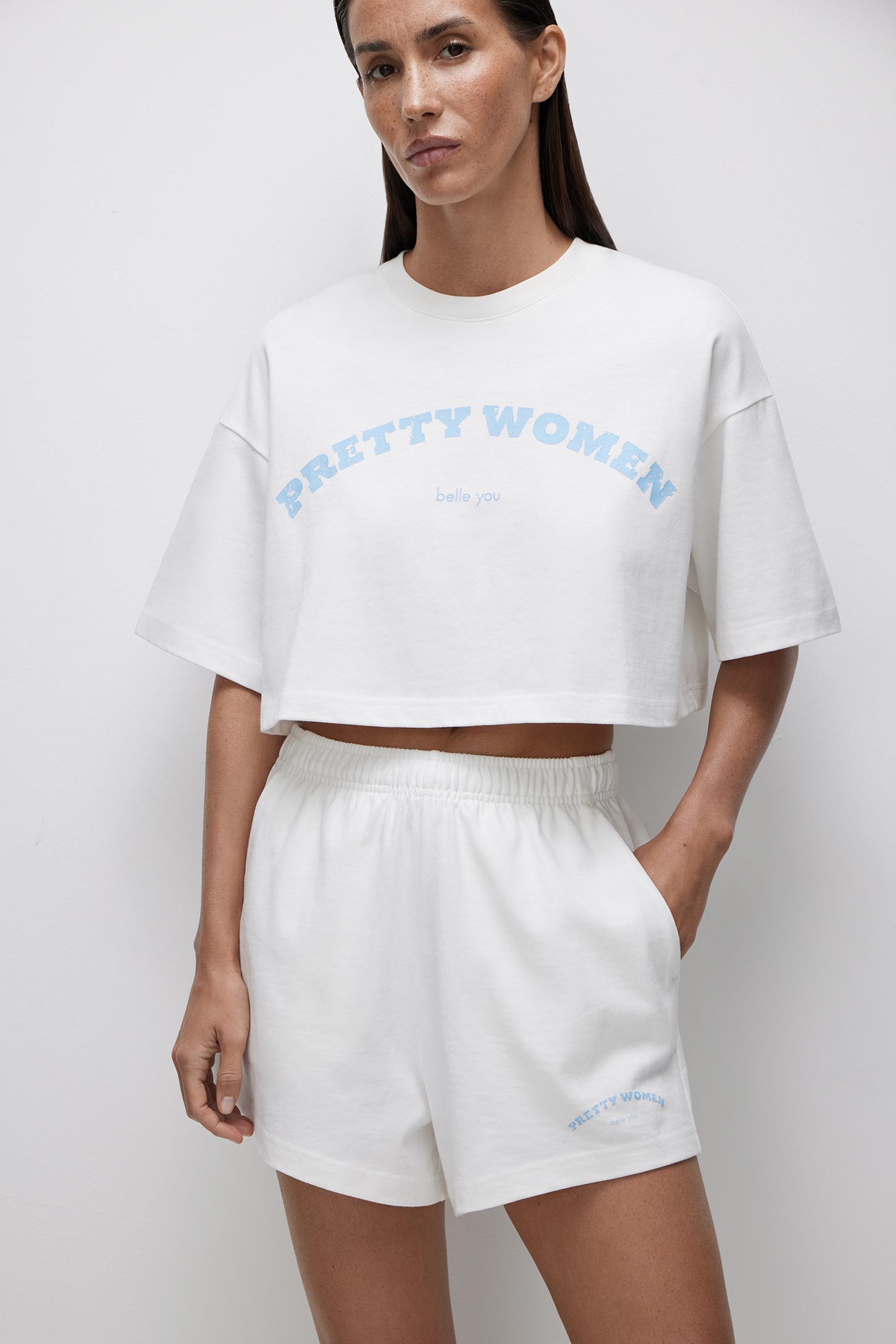 Printed oversized cropped T-shirt PRETTY WOMEN – фото № 2