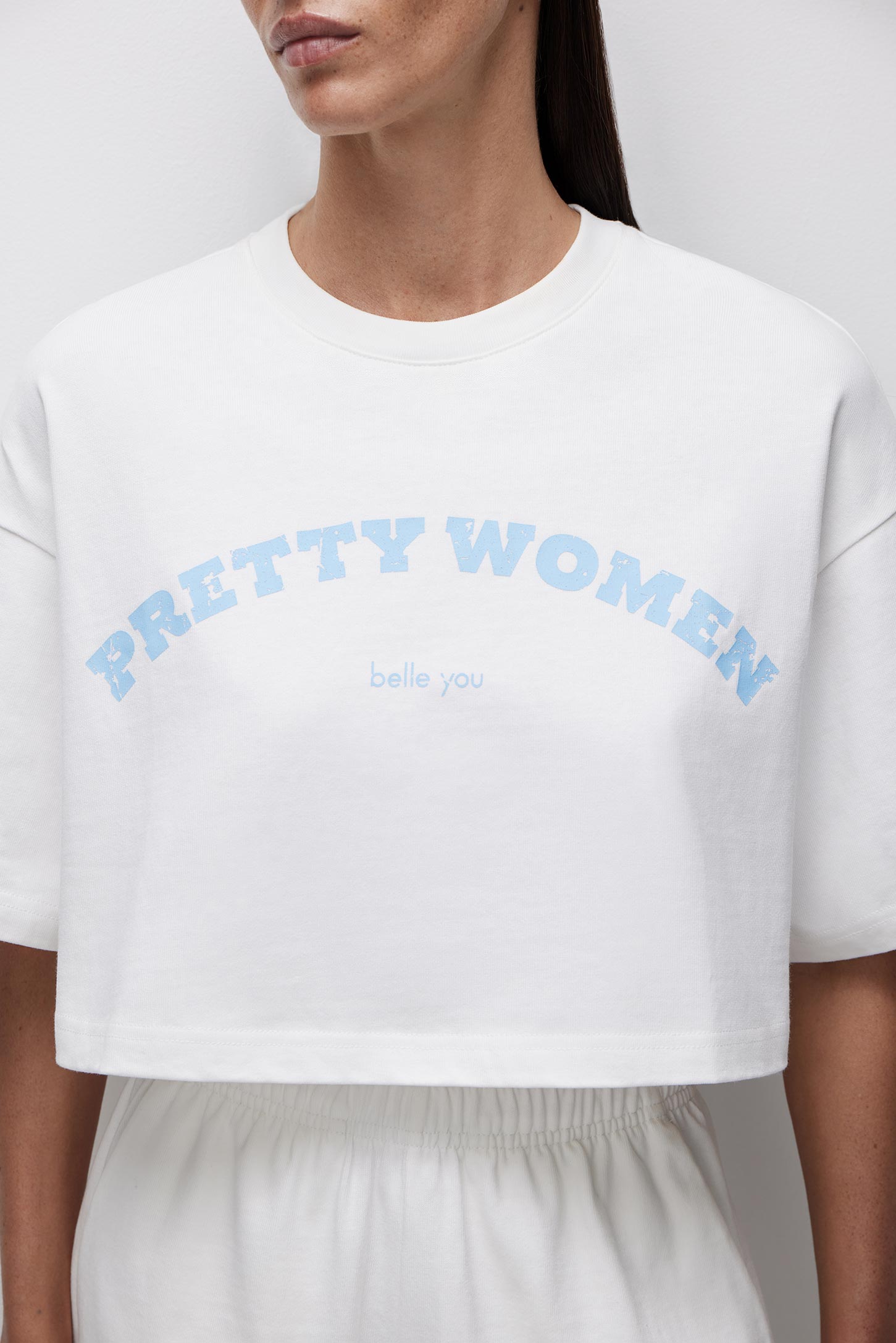Printed oversized cropped T-shirt PRETTY WOMEN – фото № 3