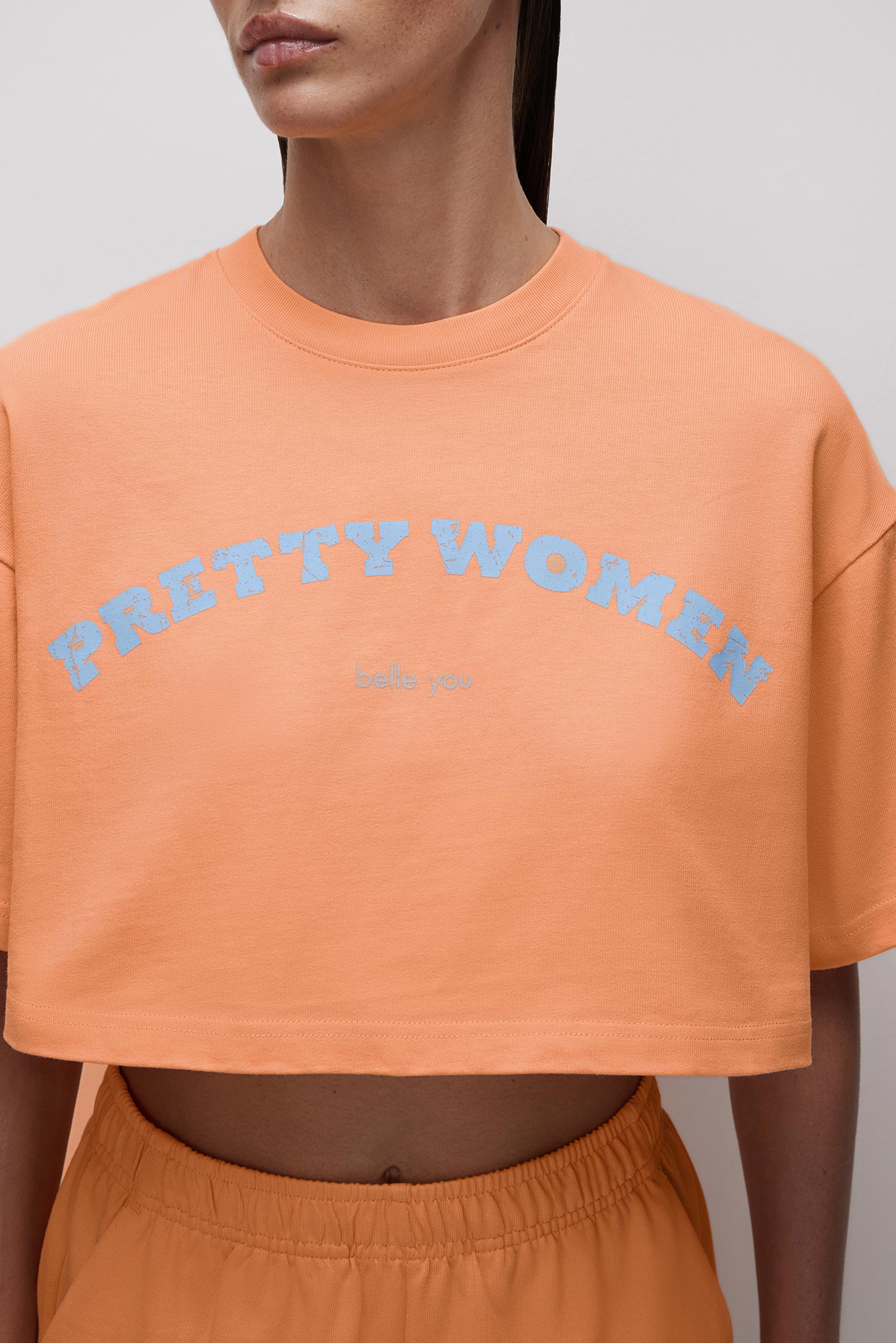 Printed oversized cropped T-shirt PRETTY WOMEN – фото № 4