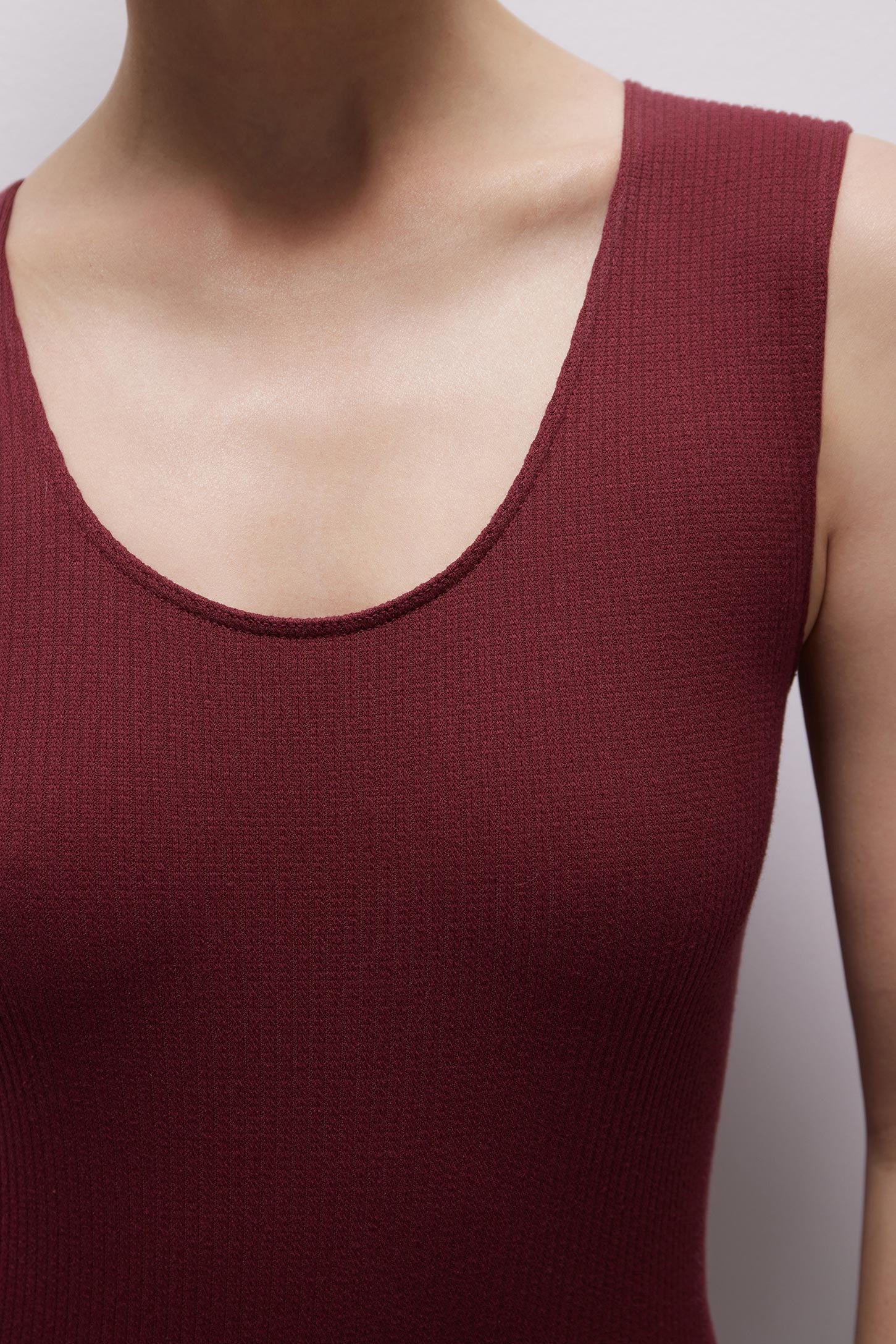 Ribbed jumpsuit BURGUNDY – фото № 4