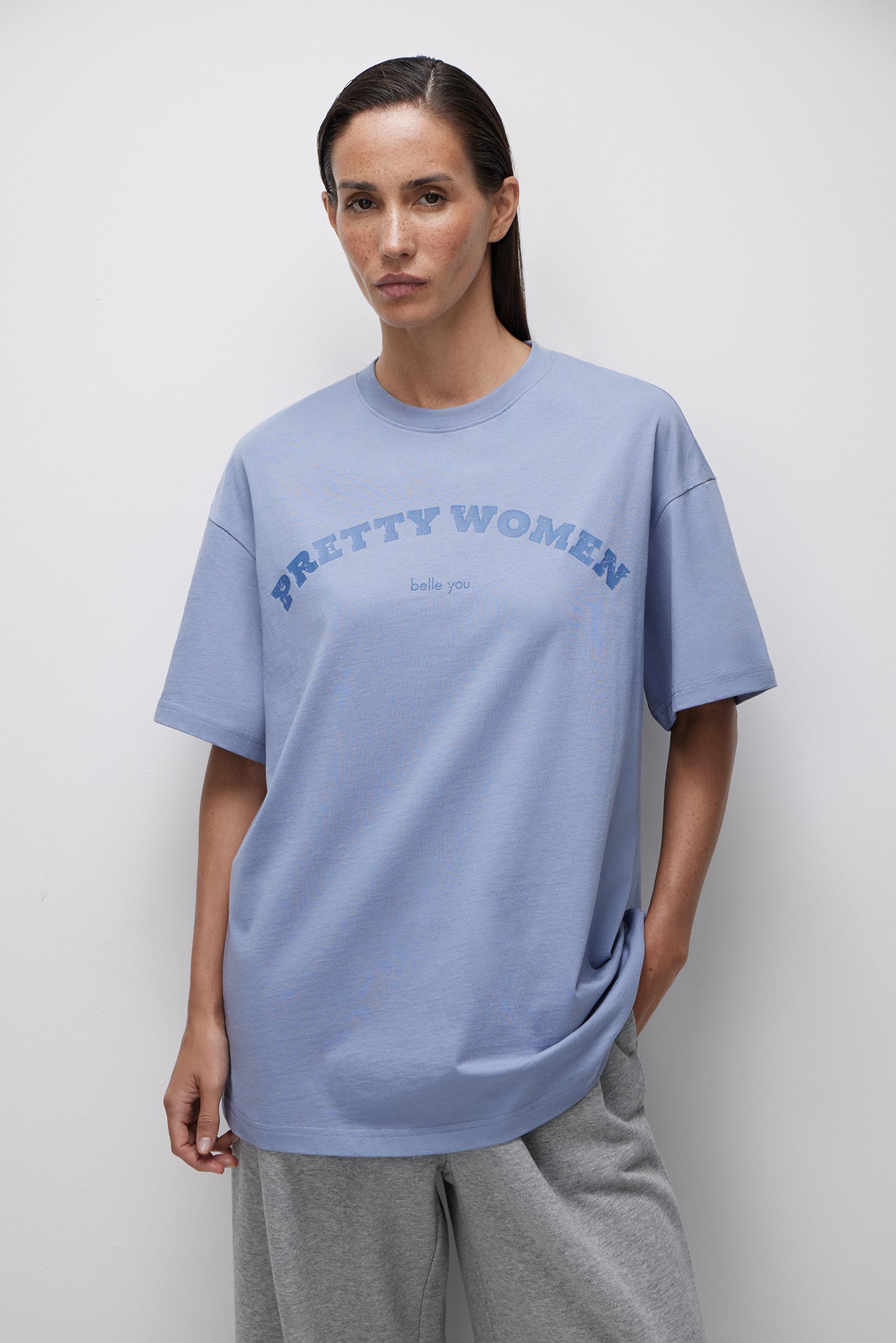 Oversized T-shirt with print PRETTY WOMAN – фото № 3