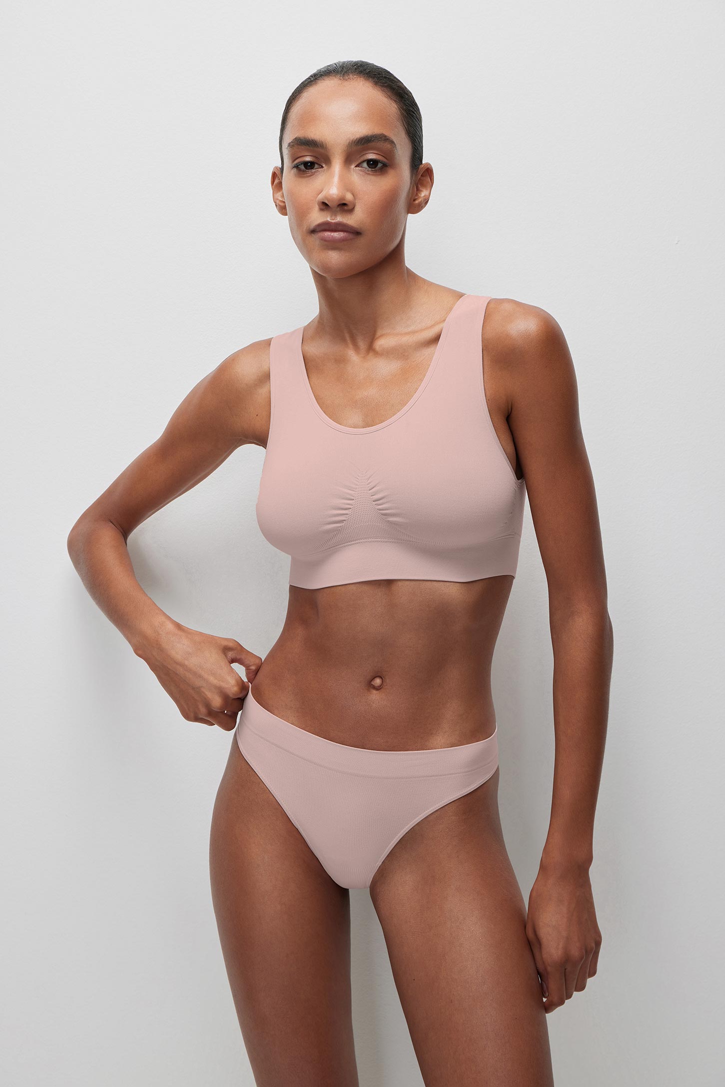 Wide-strap bra top with removable pads up to 4XL Base – фото № 2