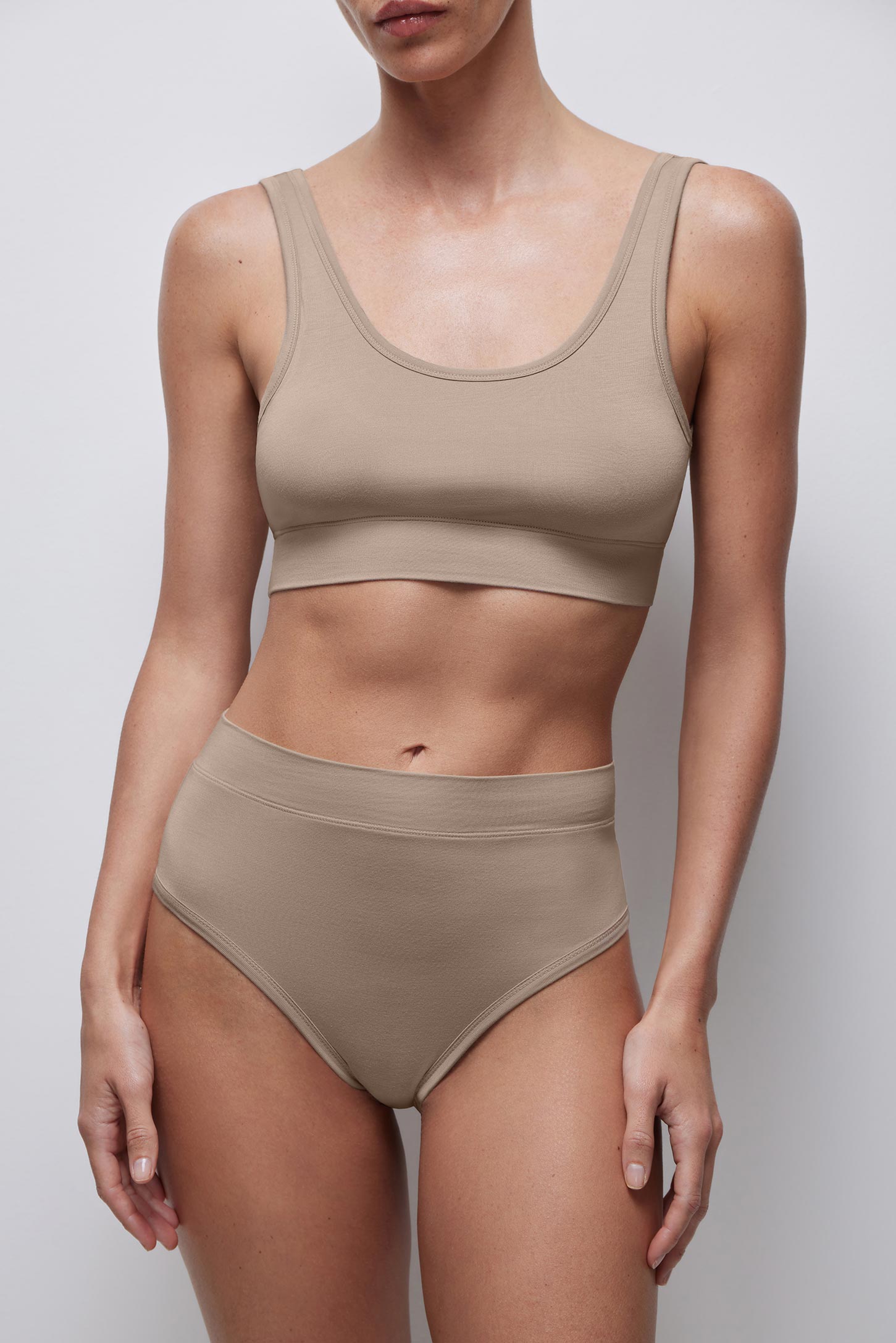 High-rise bamboo slip briefs Bamboo nude – фото № 2