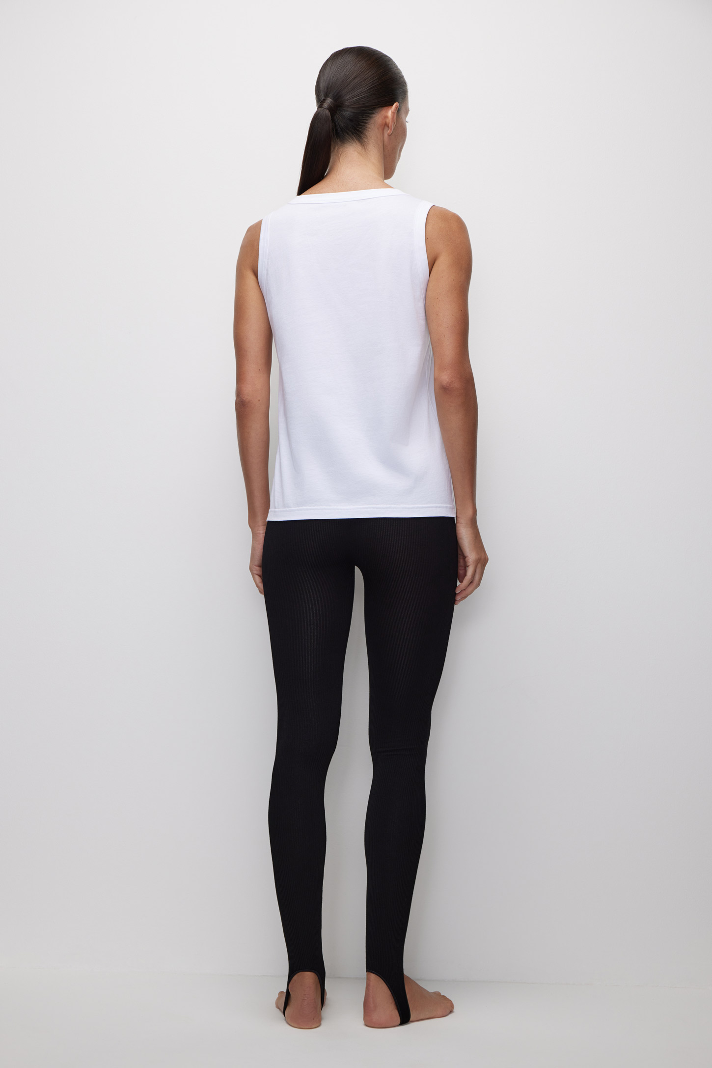 Leggings with ribbed bamboo straps Essentials – фото № 5