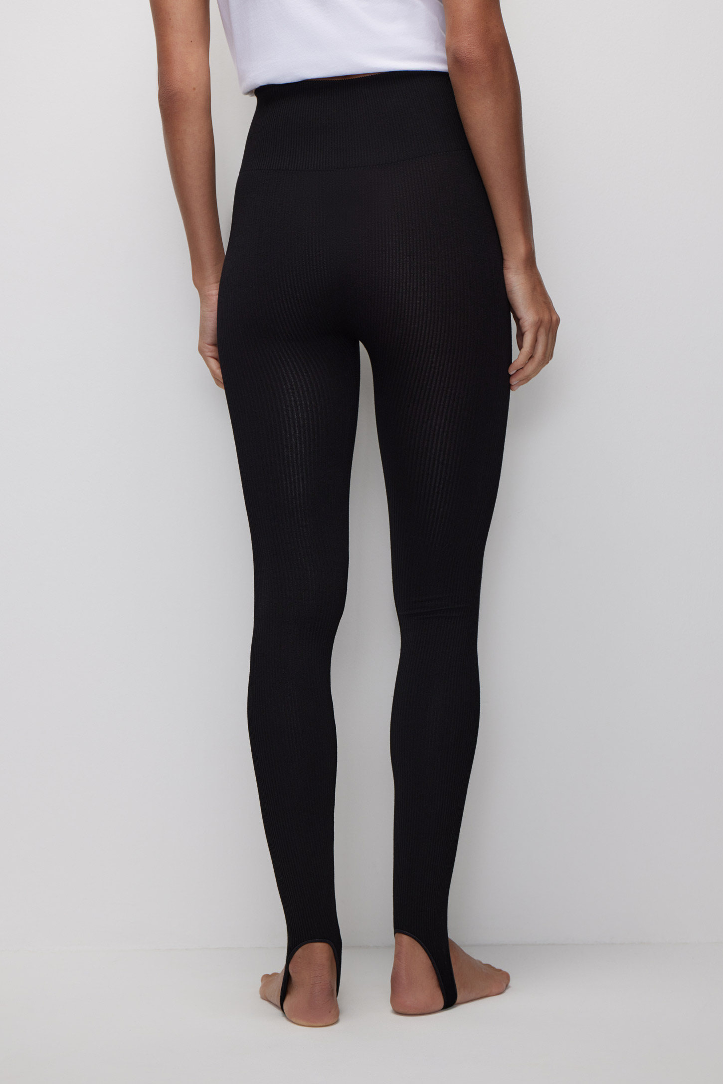 Leggings with ribbed bamboo straps Essentials – фото № 4