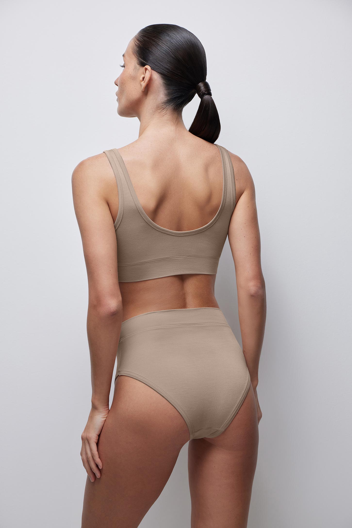 Bamboo wide-strap bra top Bamboo nude – фото № 4