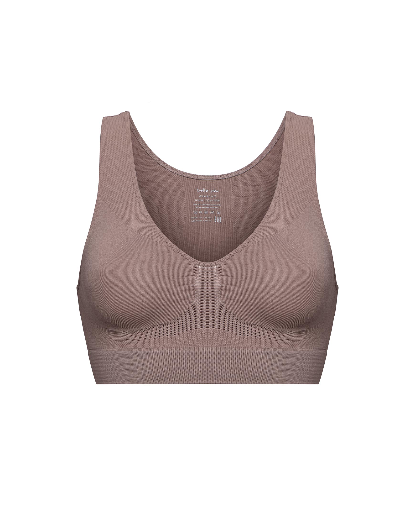 “V”-neck wide-strap bra top up to 4XL Base – фото № 5