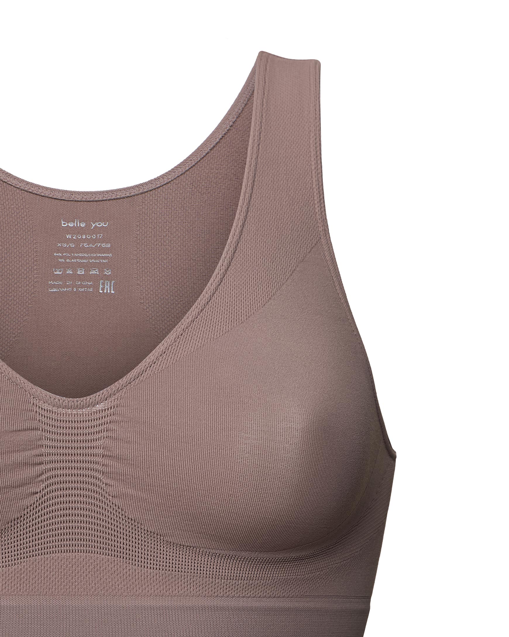 “V”-neck wide-strap bra top up to 4XL Base – фото № 6