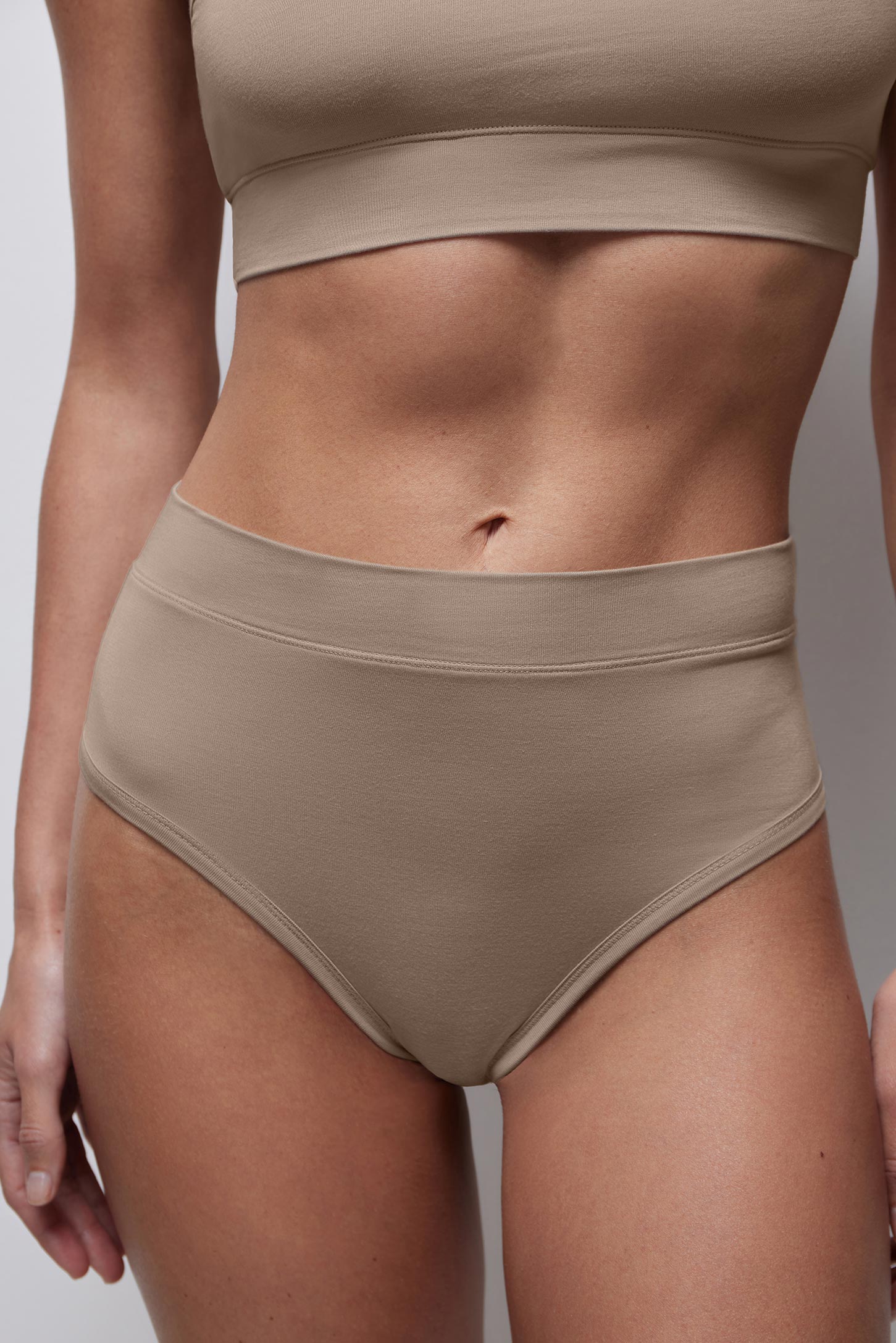High-rise bamboo slip briefs Bamboo nude – фото № 3