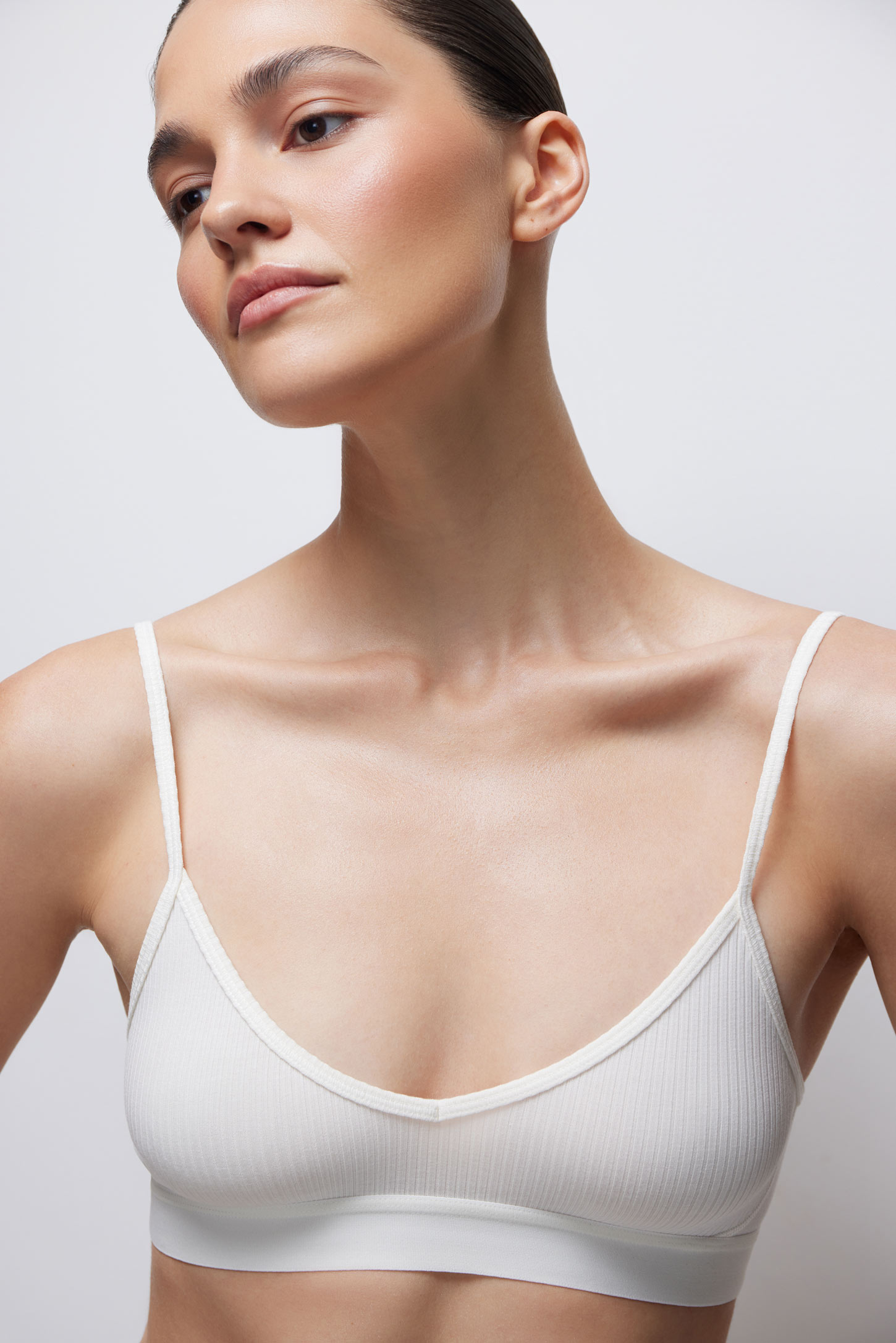 Cotton ribbed spaghetti strap top Ribbed cotton