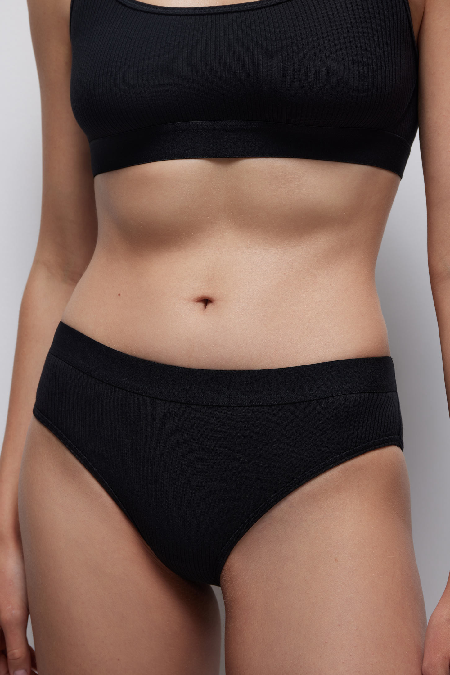 Mid-rise cotton ribbed briefs Ribbed cotton – фото № 2