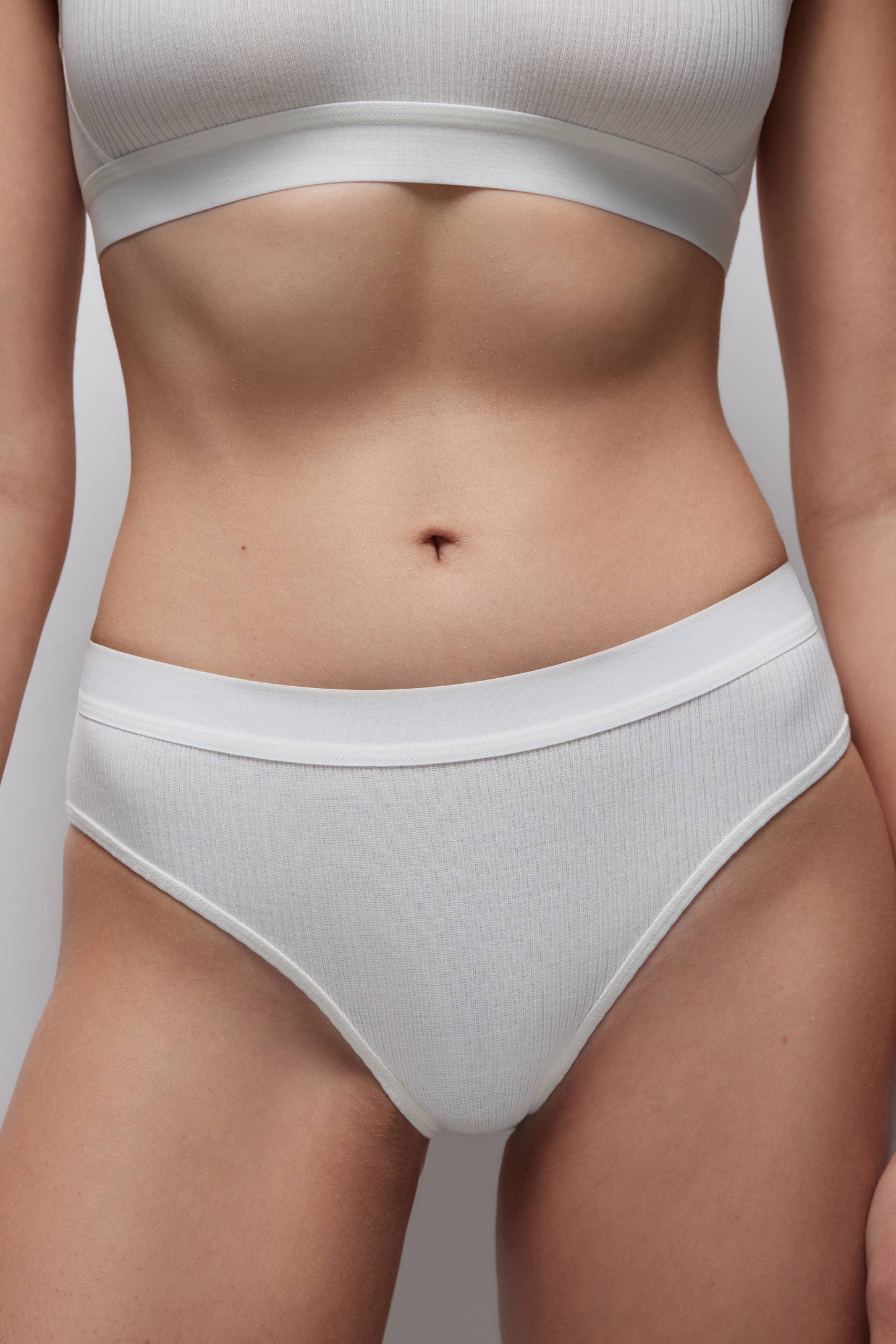 Mid-rise cotton ribbed briefs Ribbed cotton – фото № 2