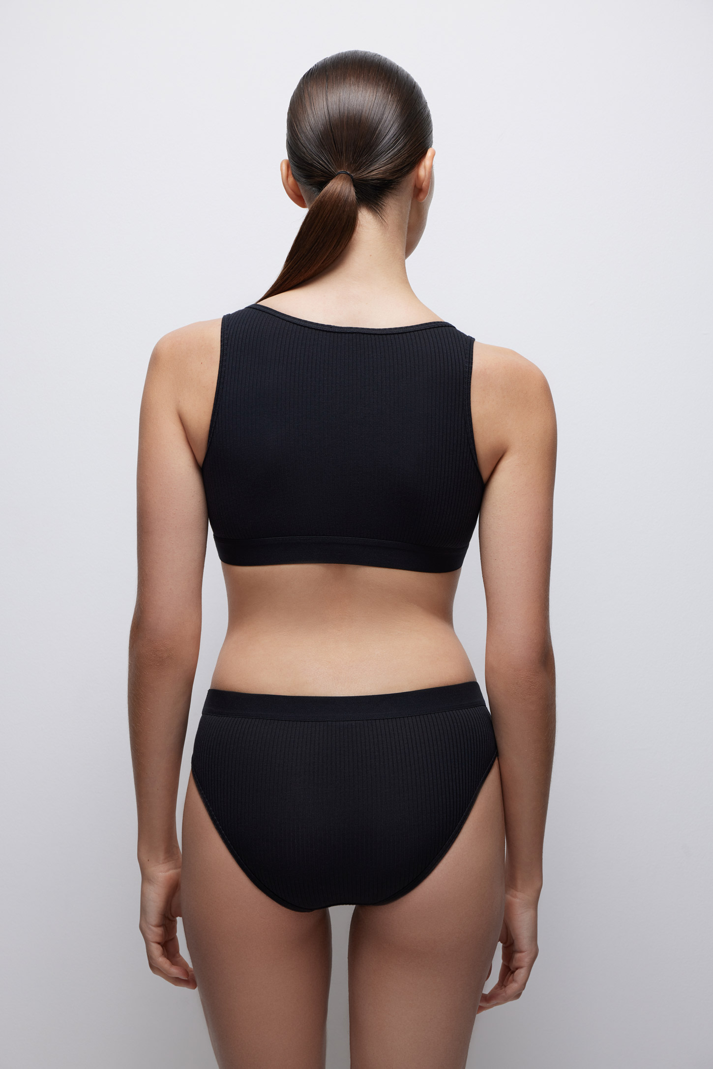 Cotton ribbed wide strap top Ribbed cotton – фото № 3
