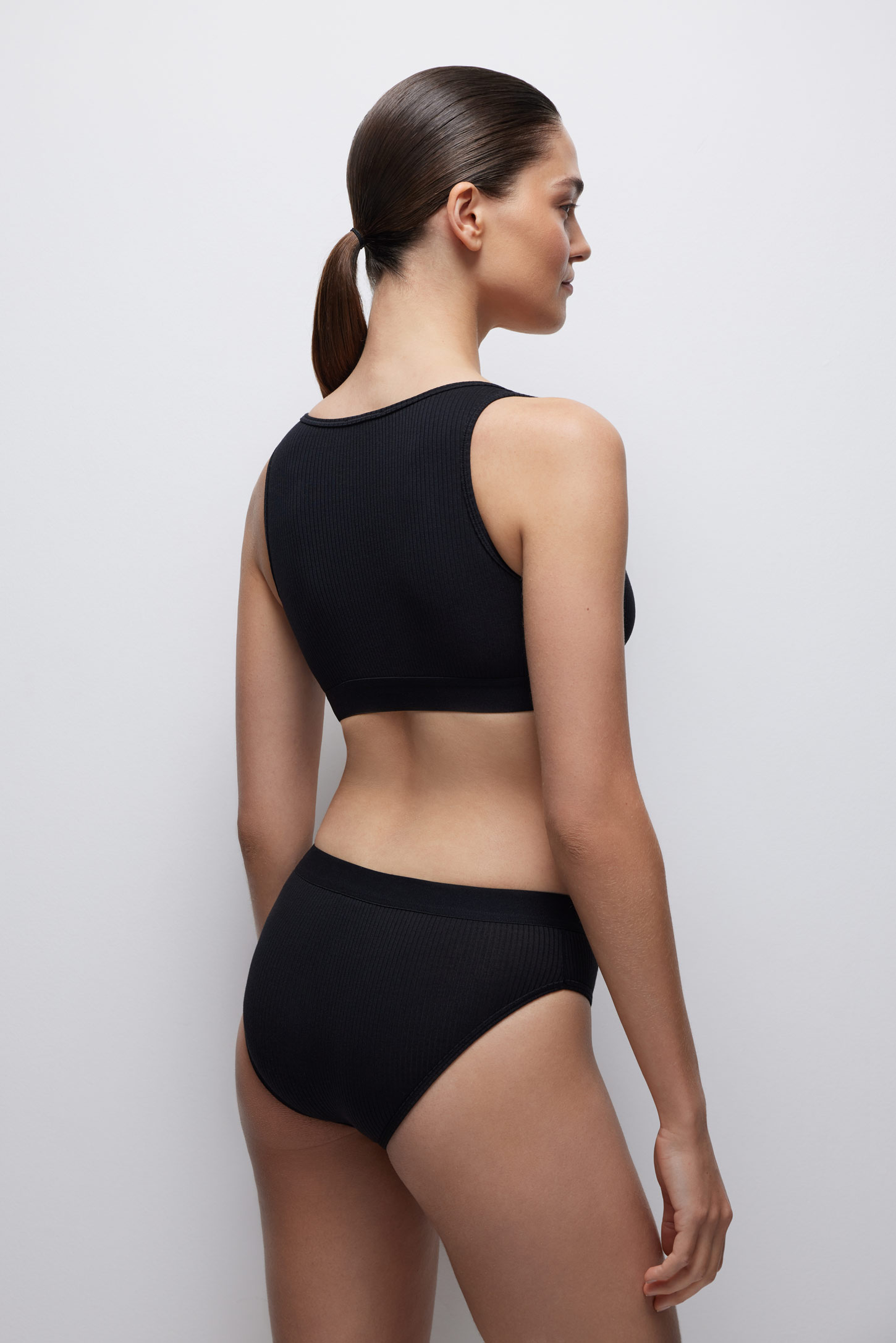 Mid-rise cotton ribbed briefs Ribbed cotton – фото № 3
