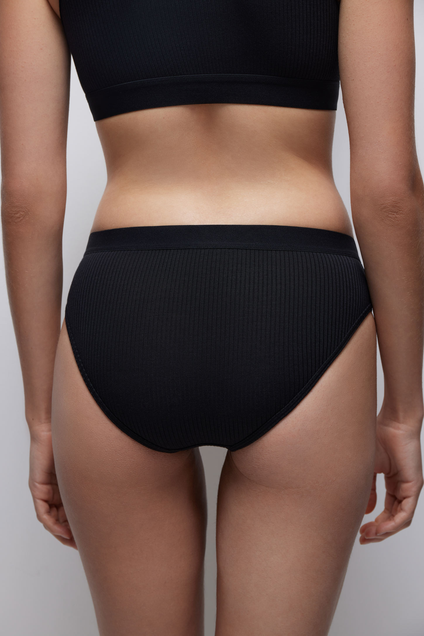Mid-rise cotton ribbed briefs Ribbed cotton – фото № 4