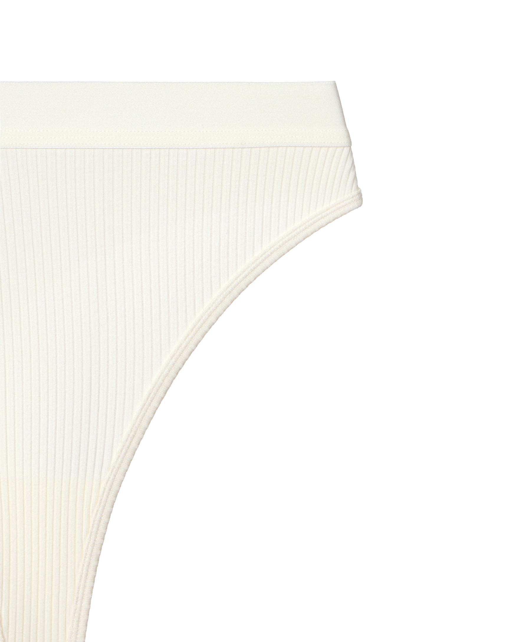 High-waisted cotton ribbed thong Ribbed cotton – фото № 5