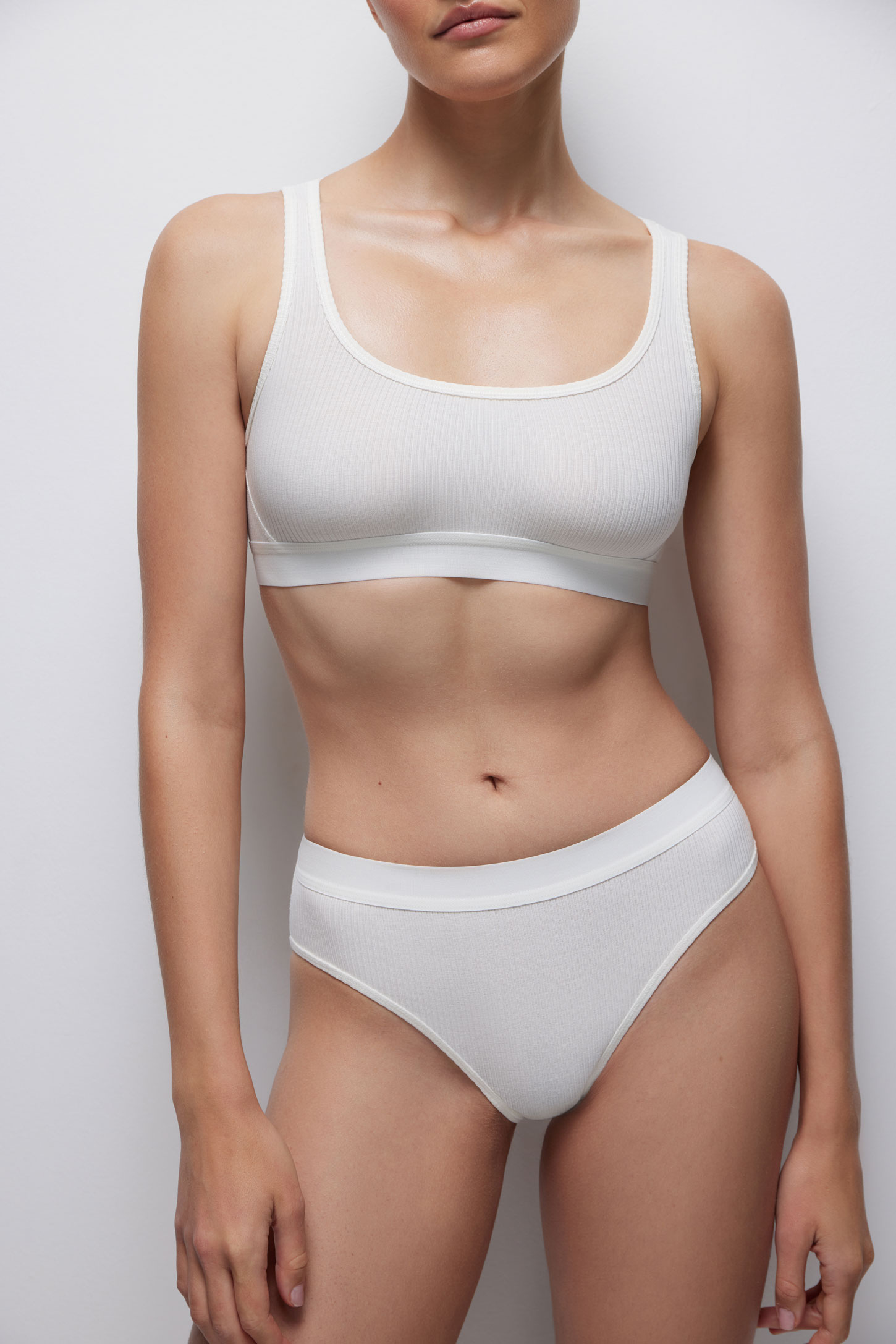 Mid-rise cotton ribbed briefs Ribbed cotton – фото № 6