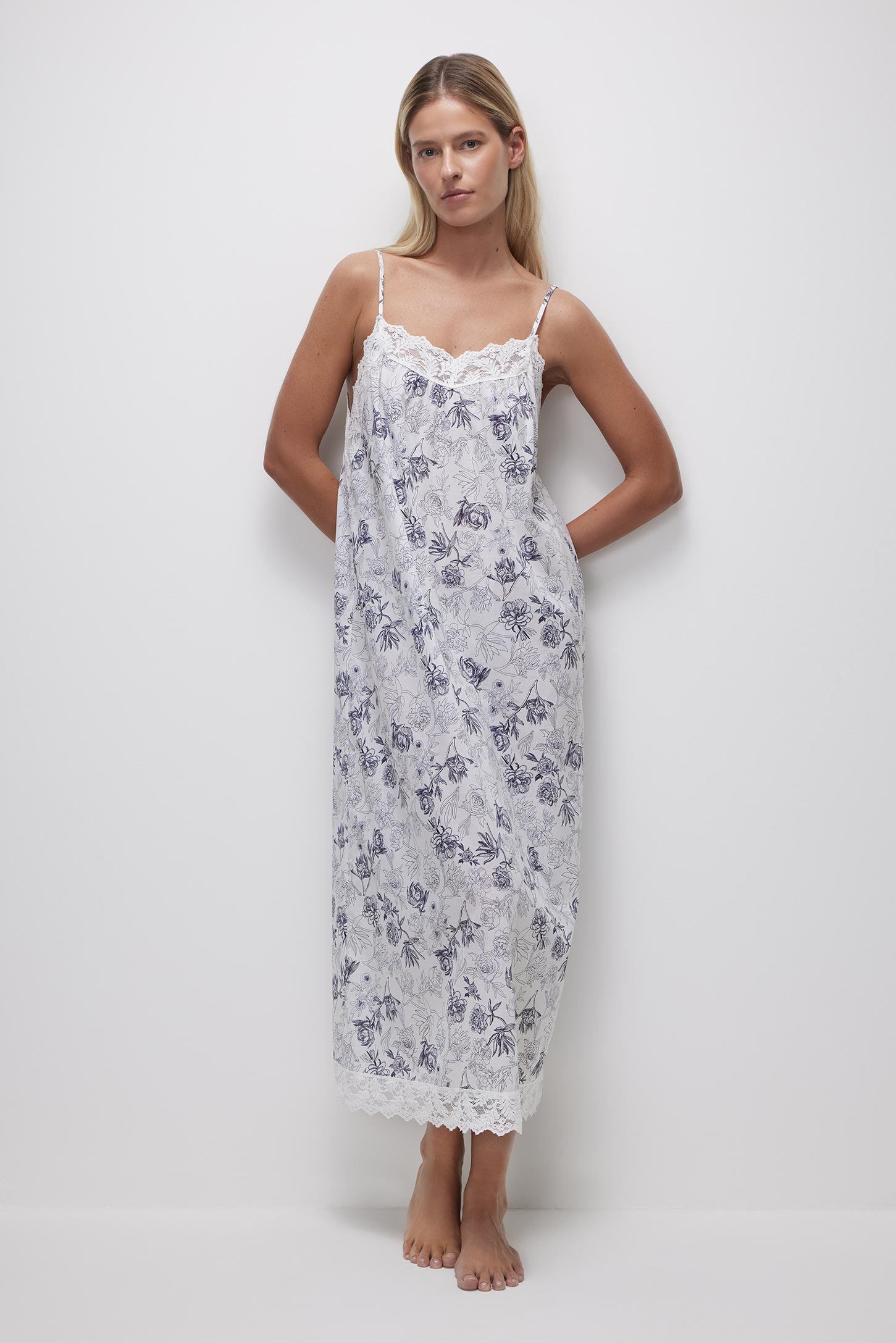 Midi length dress in fine cambric fabric Cozy Garden – фото № 3