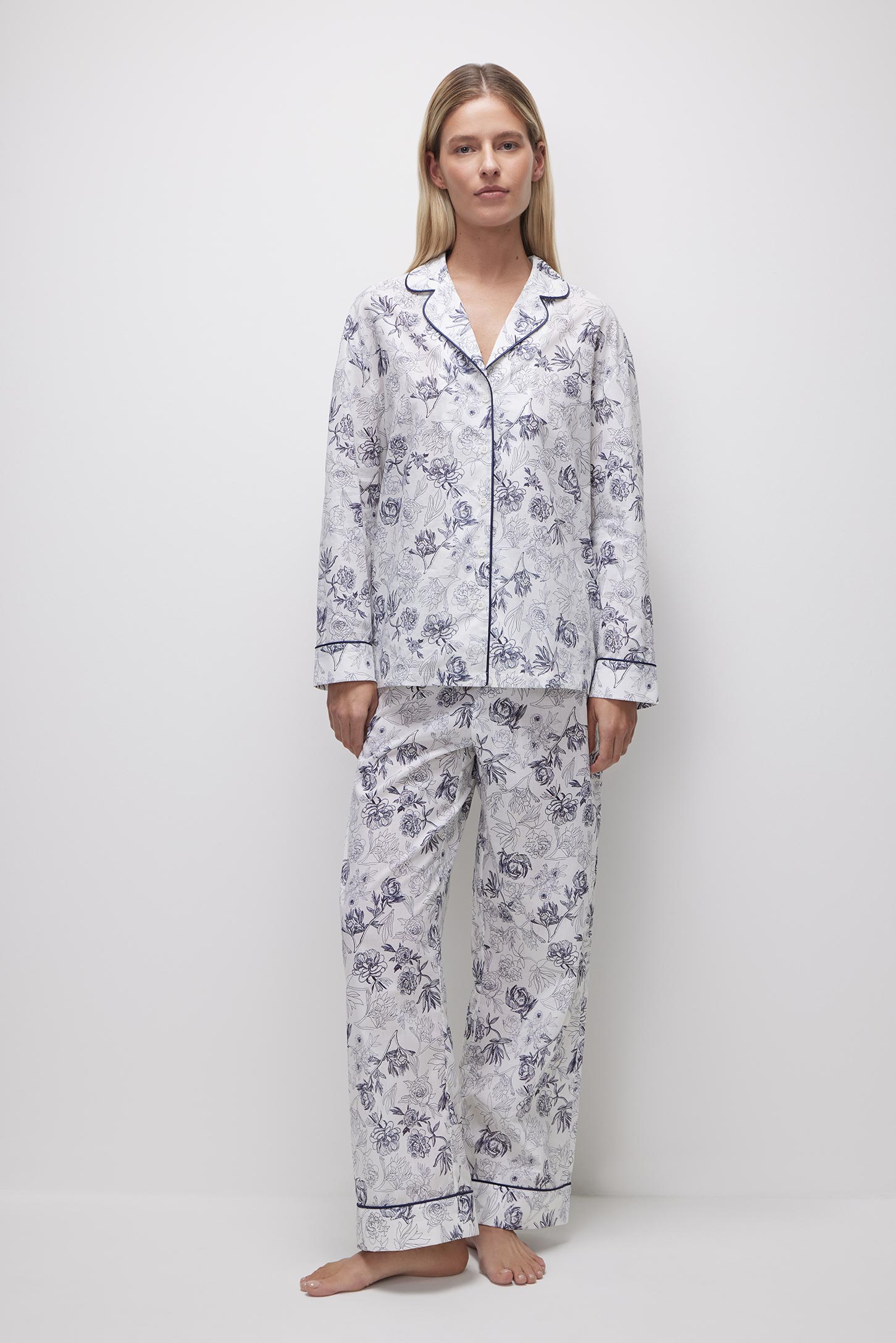 Cotton pajama shirt Cozy Garden – фото № 3