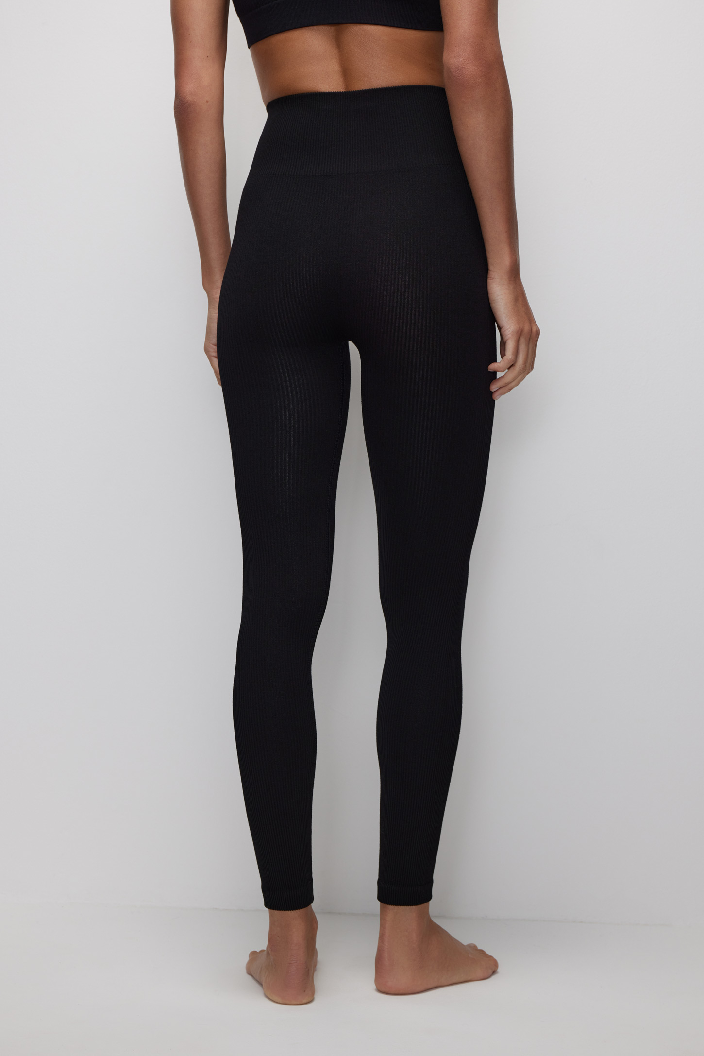 High-waist ribbed leggings Base – фото № 6