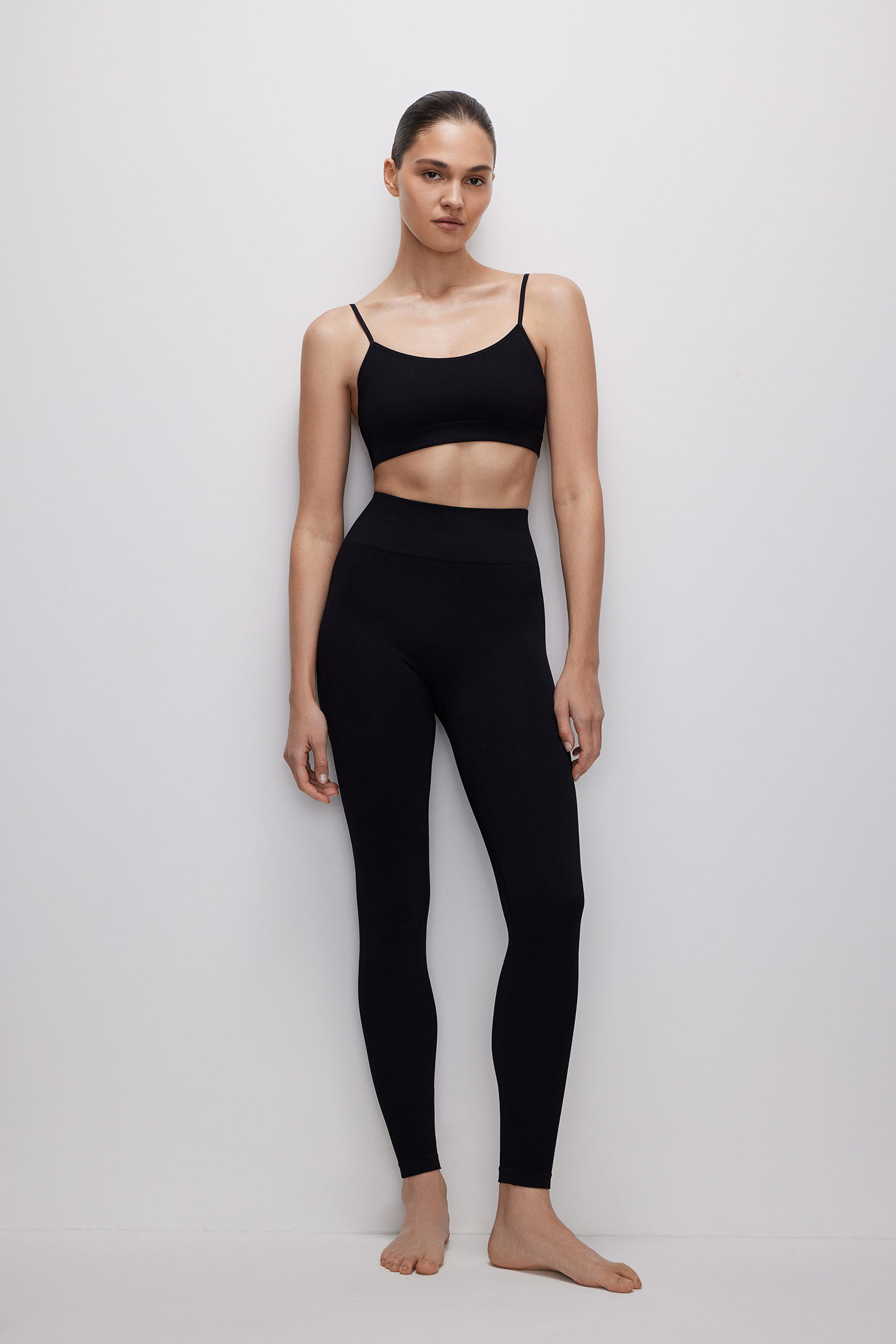 Leggings with a diagonal hem Seamless Fit – фото № 5