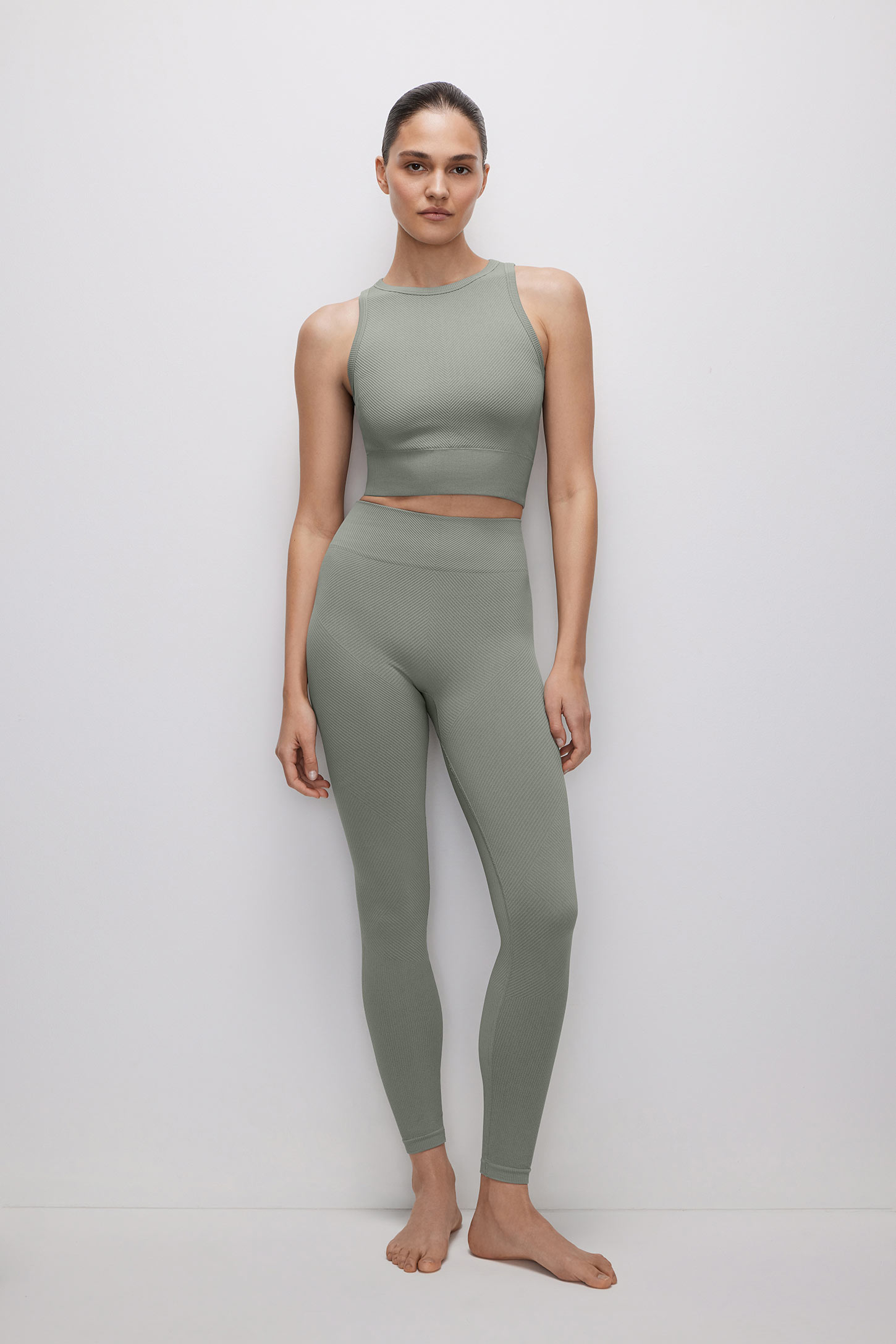 Leggings with a diagonal hem Seamless Fit – фото № 5