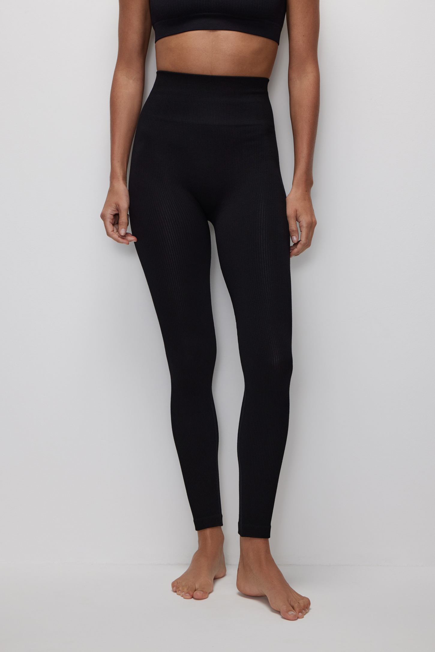 High-waist ribbed leggings Base