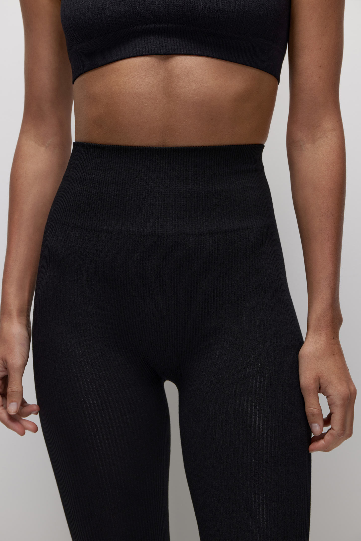 High-waist ribbed leggings Base – фото № 2